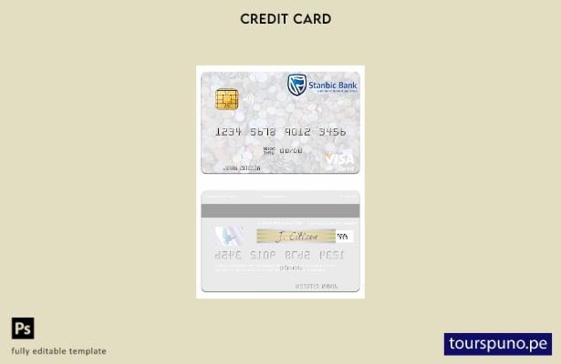 lista para imprimir plantilla de tarjeta de débito visa de Zimbabwe Stanbic Bank